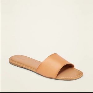 Faux-Leather Slide Sandals for Women